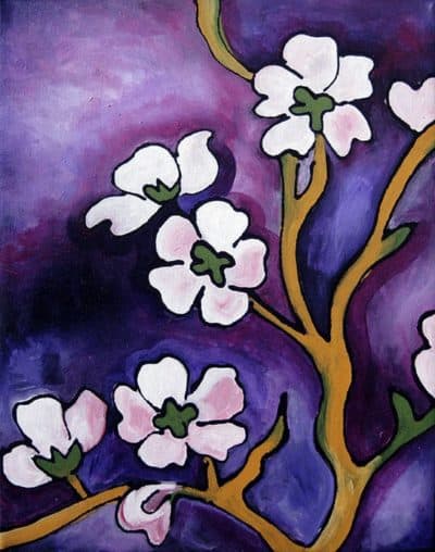 Blossoms with Purple Sky