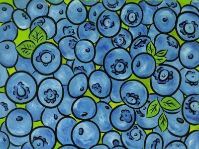 blueberries painting