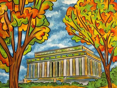 Lincoln Memorial autumn painting