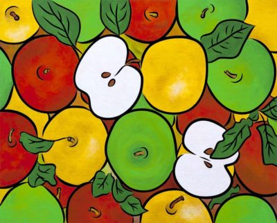 red yellow green apples