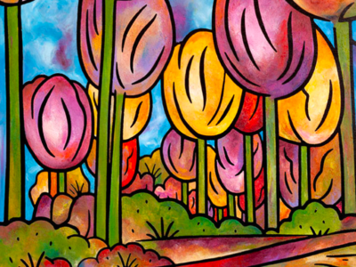 Tulip Forest - Painting by Joel Traylor