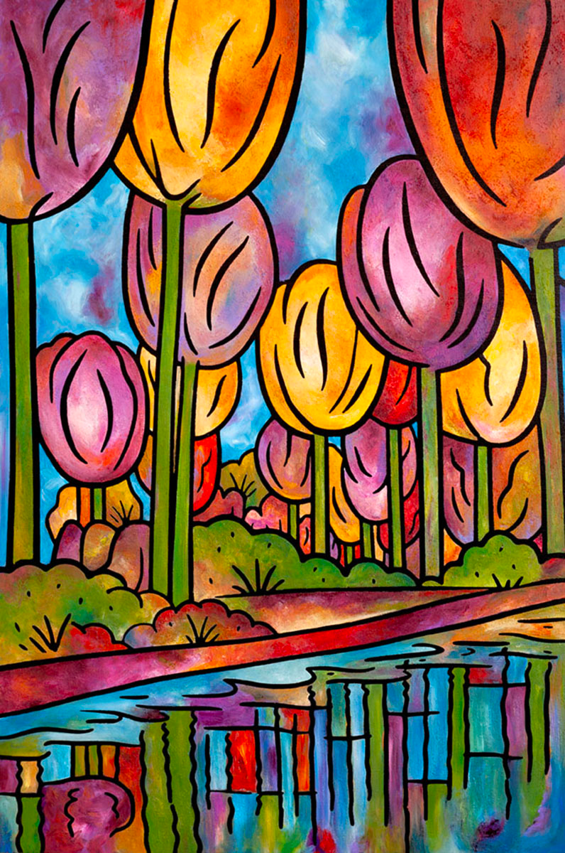 Tulip Forest - Painting by Joel Traylor